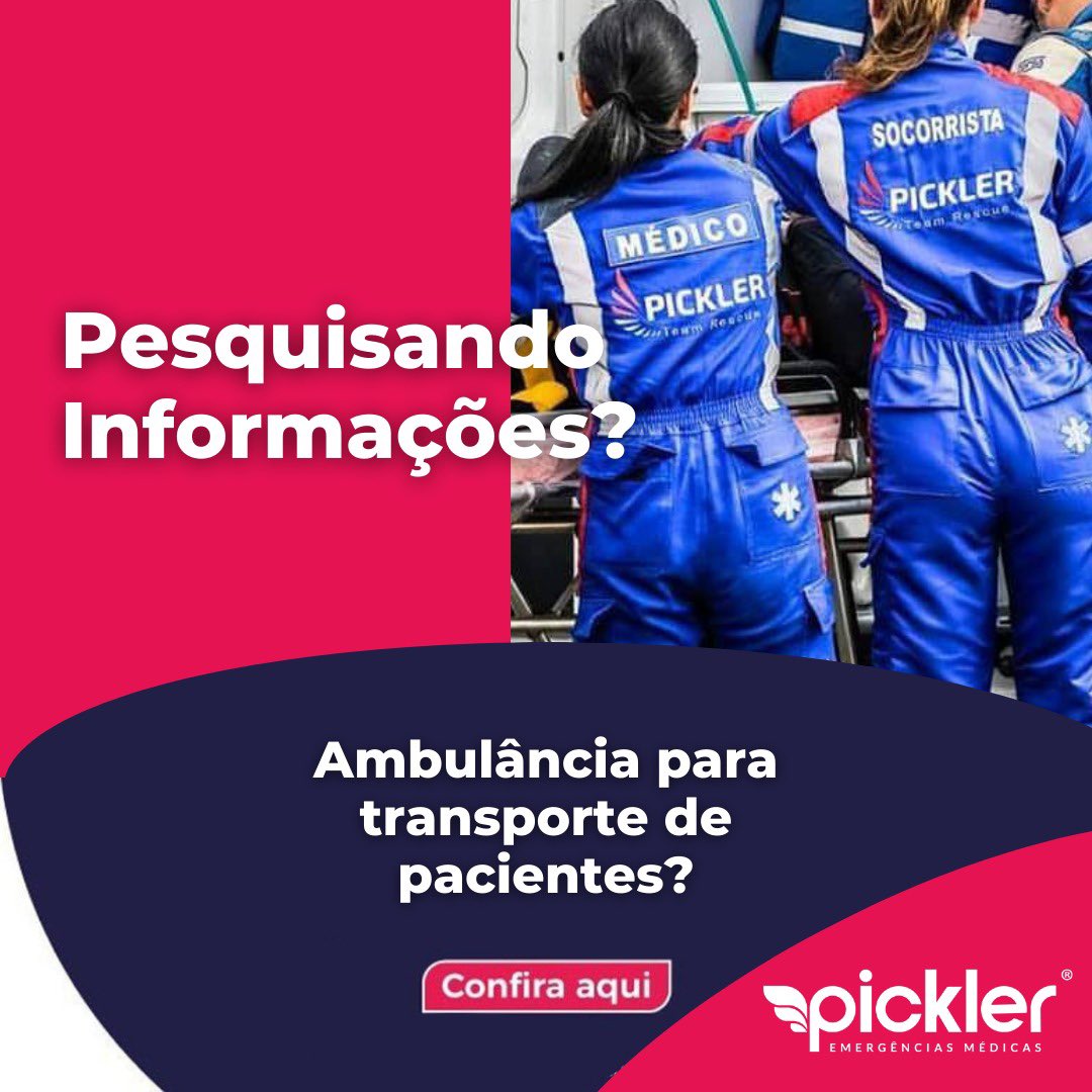 PicklerTeam's tweet photo. O transporte de pacientes deve ser feito de maneira segura, visando não agravar o quadro da vítima.

Quer saber mais? 
Entre em contato conosco!

#pickler #picklerteam #aph #ambulancia #primeirossocorros #paramedico #socorrista #enfermagem #medico https://t.co/t6oDgtUWc3