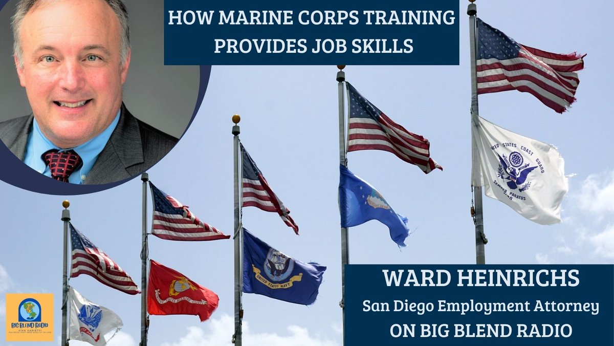 Coming up on #BigBlendRadio today at 4pm PT / 7pm ET,  San Diego employment attorney @WardHeinrichs talks about how his Marine Corps training helped make him a better lawyer. Watch then/later: youtu.be/J9Cs8X_9Jas #lawyer #MilitaryAppreciationMonth