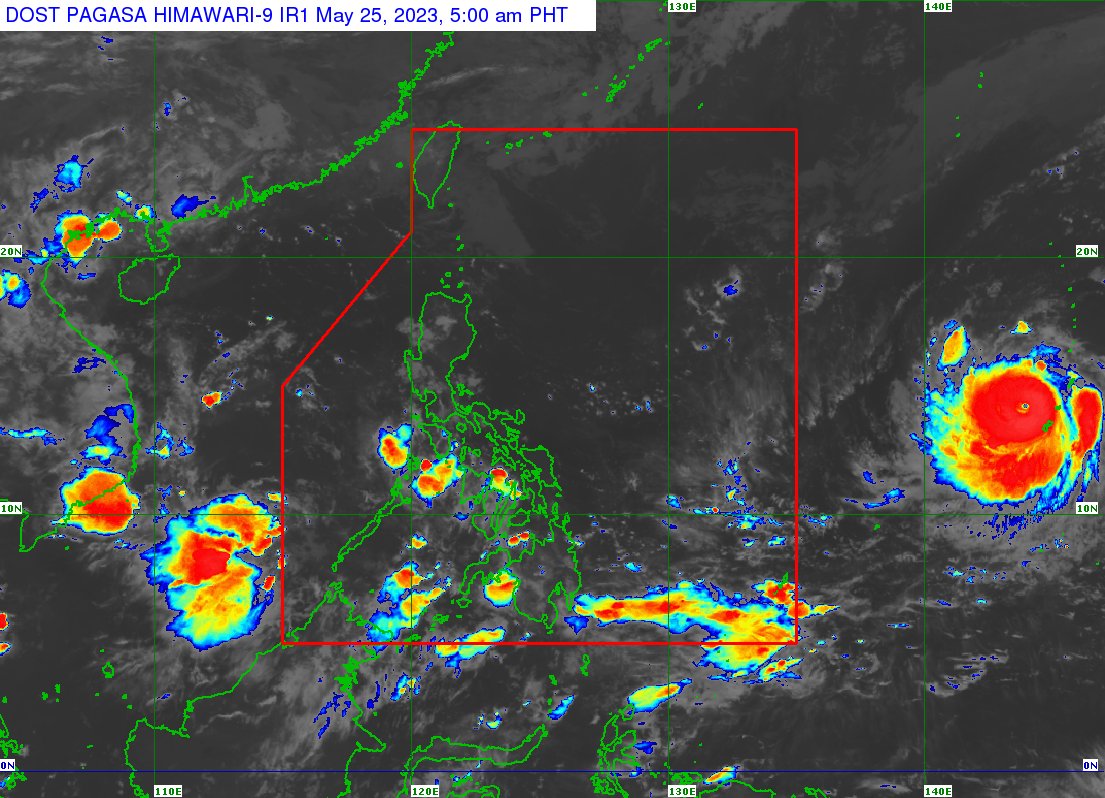 dost_pagasa's tweet photo. TROPICAL CYCLONE ADVISORY NO. 2A
Super Typhoon “MAWAR”
Issued at 5:00 AM, 25 May 2023
Valid for broadcast until the next advisory at 11:00 AM today

“MAWAR” RE-INTENSIFIES INTO A SUPER TYPHOON AS IT MOVES AWAY FROM GUAM IN THE NORTHERN MARIANA ISLANDS https://t.co/AZ2MjDdUSh