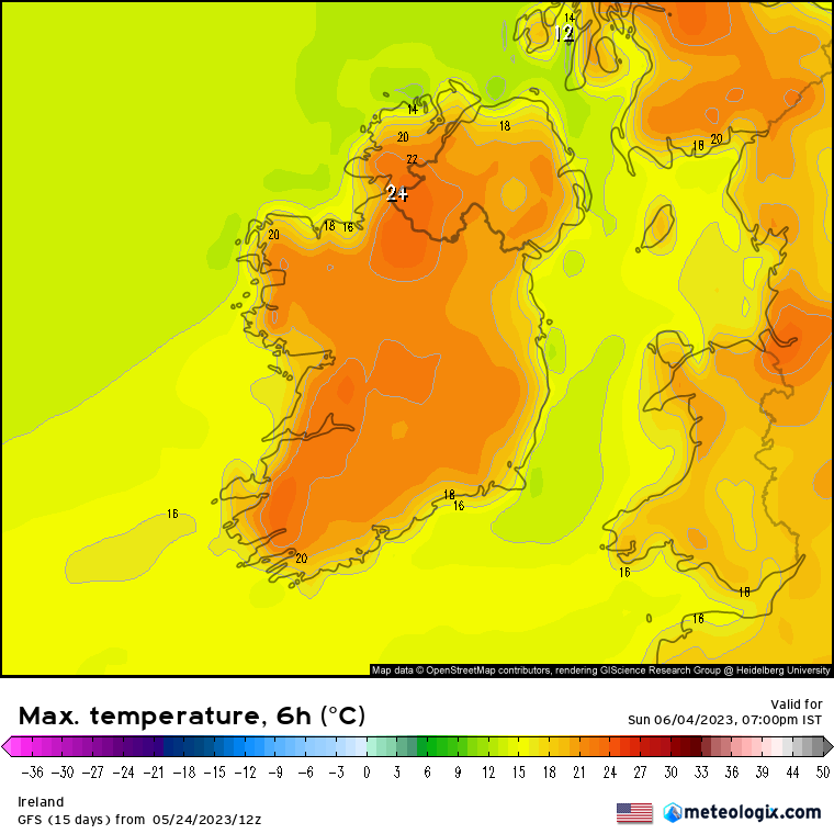 ☀🔥 High pressure set to last into next weekend with early signs that temperatures will rise into the mid 20s for the bank holiday weekend 👀
View the latest here 👉 donegalweatherchannel.ie/national-forec…

#weather #ireland #warm