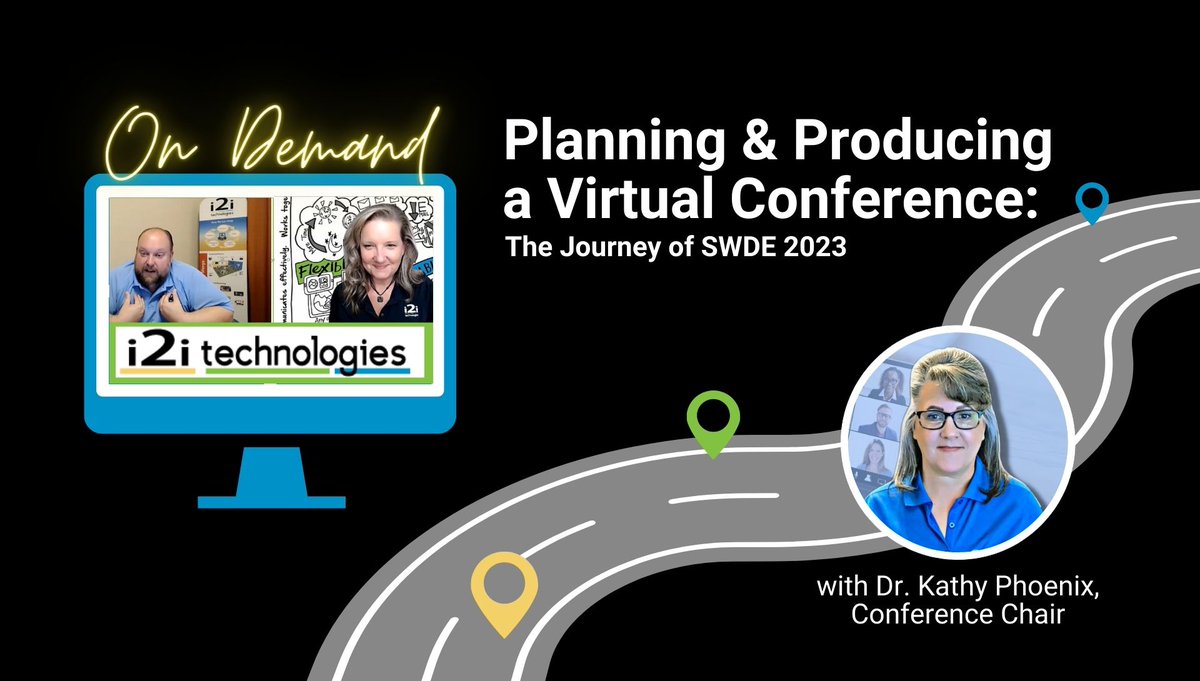 i2itechteam's tweet photo. We have GREAT news! Planning and Producing a Virtual Conference: The Journey of SWDE 2023 is now available for on-demand streaming! As a special bonus, it's chaptered, so you can jump around to your specific areas of interest. #virtualevents #SWDEconference #virtualconference https://t.co/pF6JUVrn8p