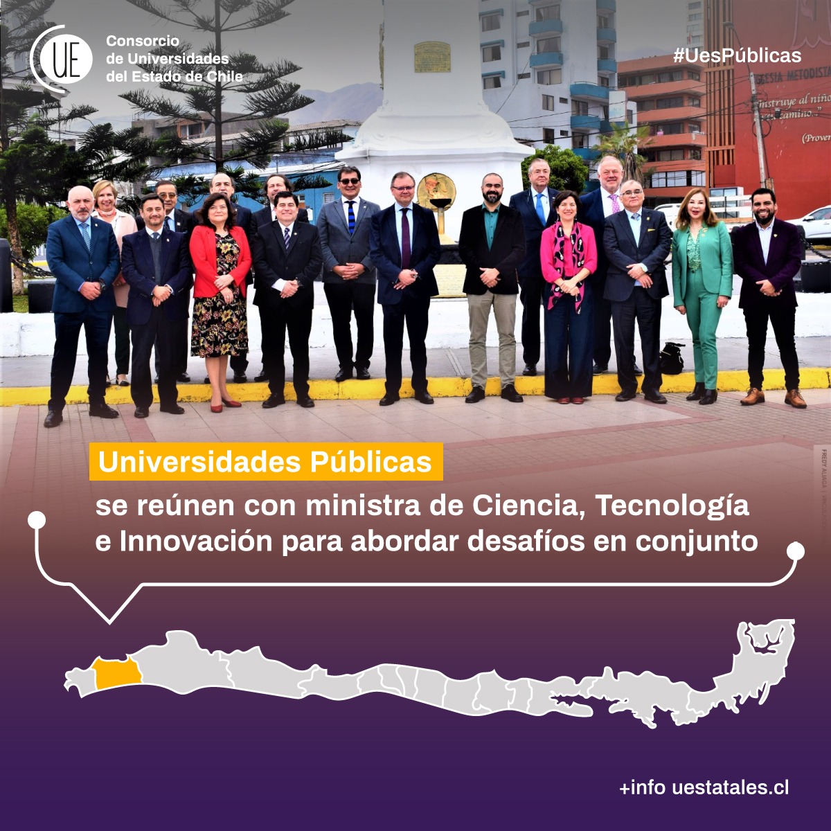 uestatales's tweet photo. Las #UesPúblicas se reunieron hoy en la @unapcl con la ministra de @min_ciencia, Aisén Etcheverry, para proyectar desafíos y trabajo en conjunto.  

+ info en https://t.co/D3XB2Ux49t https://t.co/AwbzrIJL3j