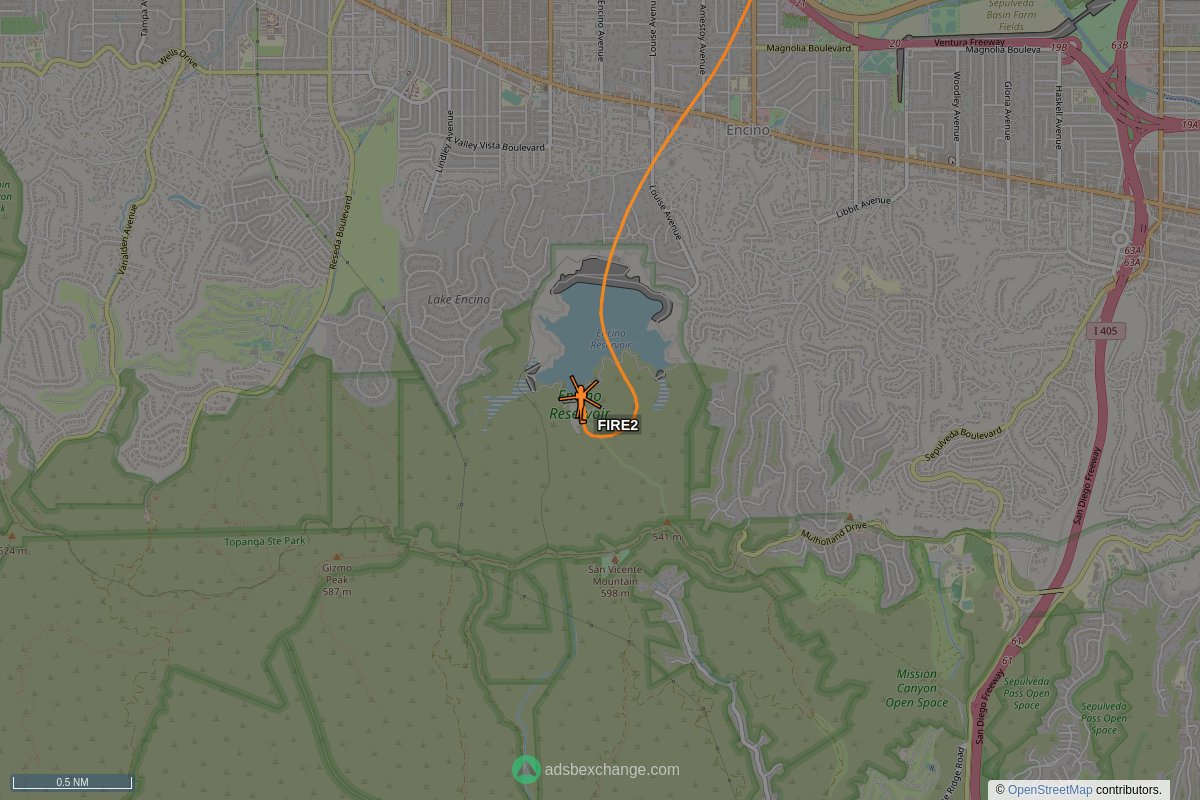 ffoverhead's tweet image. LAFD #N302FD callsign #FIRE2 (a A139) was spotted near Encino, Los Angeles, CA around 21:32 UTC squawking 1200 globe.adsbexchange.com/?icao=a32741&amp;amp;z… #LAFD #LAFire