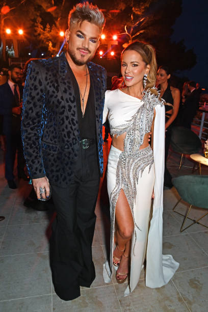 NEW PHOTOS TONIGHT!/  <a href="/adamlambert/">ADAM LAMBERT</a>  looks stunning  attending  the launch of the new Aston Martin DB12 at the Hotel du Cap-Eden-Roc 😍😍
Adam with  <a href="/KateBeckinsale/">Kate Beckinsale</a>  🤩🤩
#CannesFilmFestival 
gettyimages.co.uk/photos/adam-la…