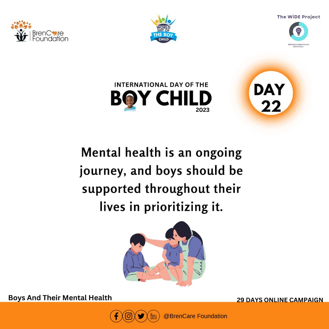 Support the Boy Child in every stage of their life 🙏

#Boysmentalhealth
#mentalhealthmatters
#mentalhealthawareness
#Seeksupport 
@brencare_f