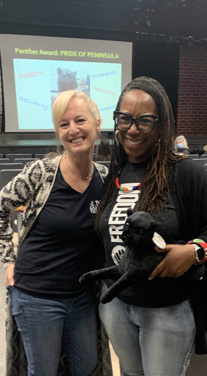 Mrs. Logan recognized Ms. Williams today with our Panther Pride award for her positive attitude, infectious smile &amp; unwavering commitment to our students! #GoPanthers
