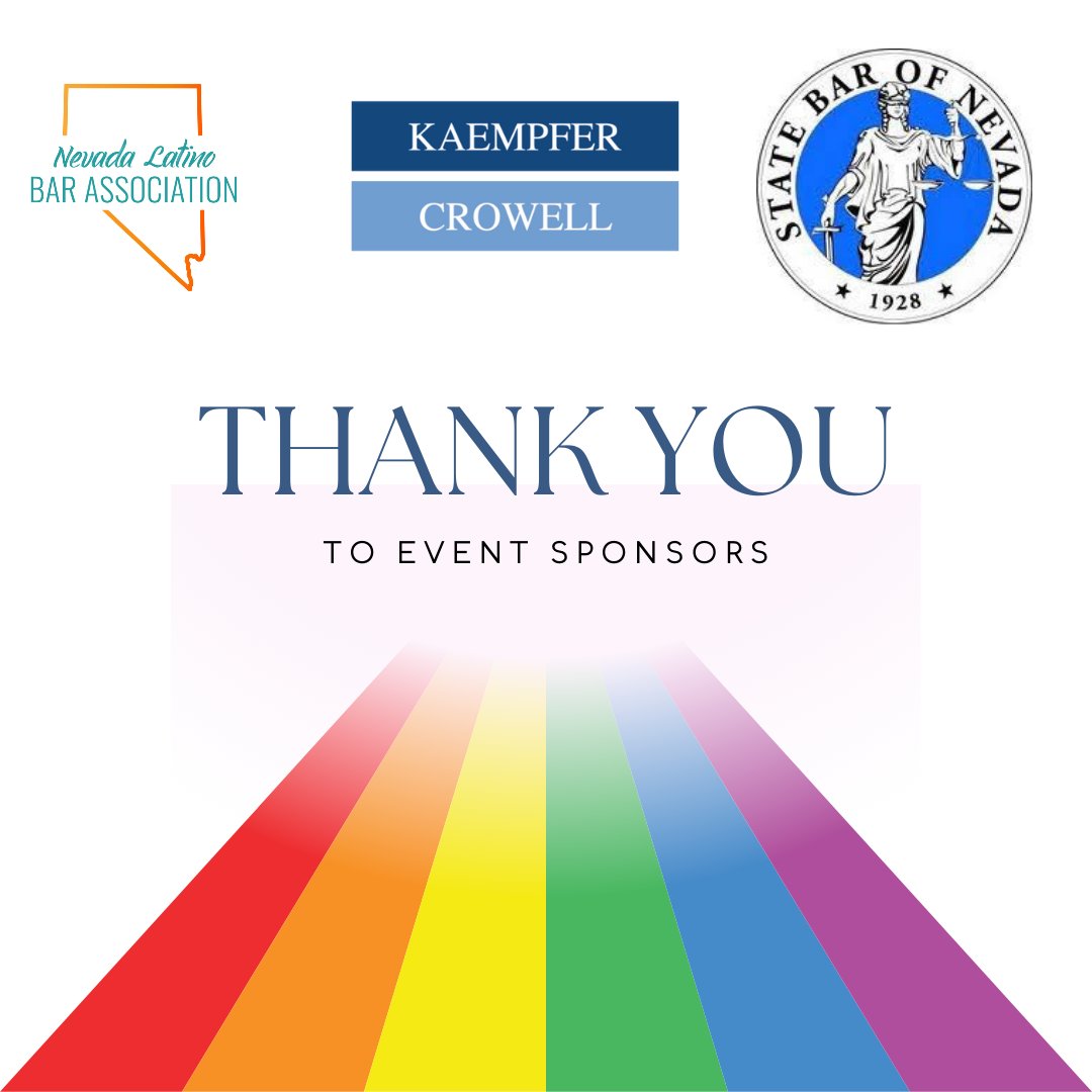NevadaLBA's tweet photo. The Nevada Latino Bar Association and Nevada Bar LGBT Section cordially invite you to our CLE: Navigating the Legal Profession as a Member of the LGBTQIA+ Community on Thursday, June 8 at 3 p.m.  at the State Bar Office (Las Vegas) and via Zoom. Hope to see you there! https://t.co/OMOMnQdTQj