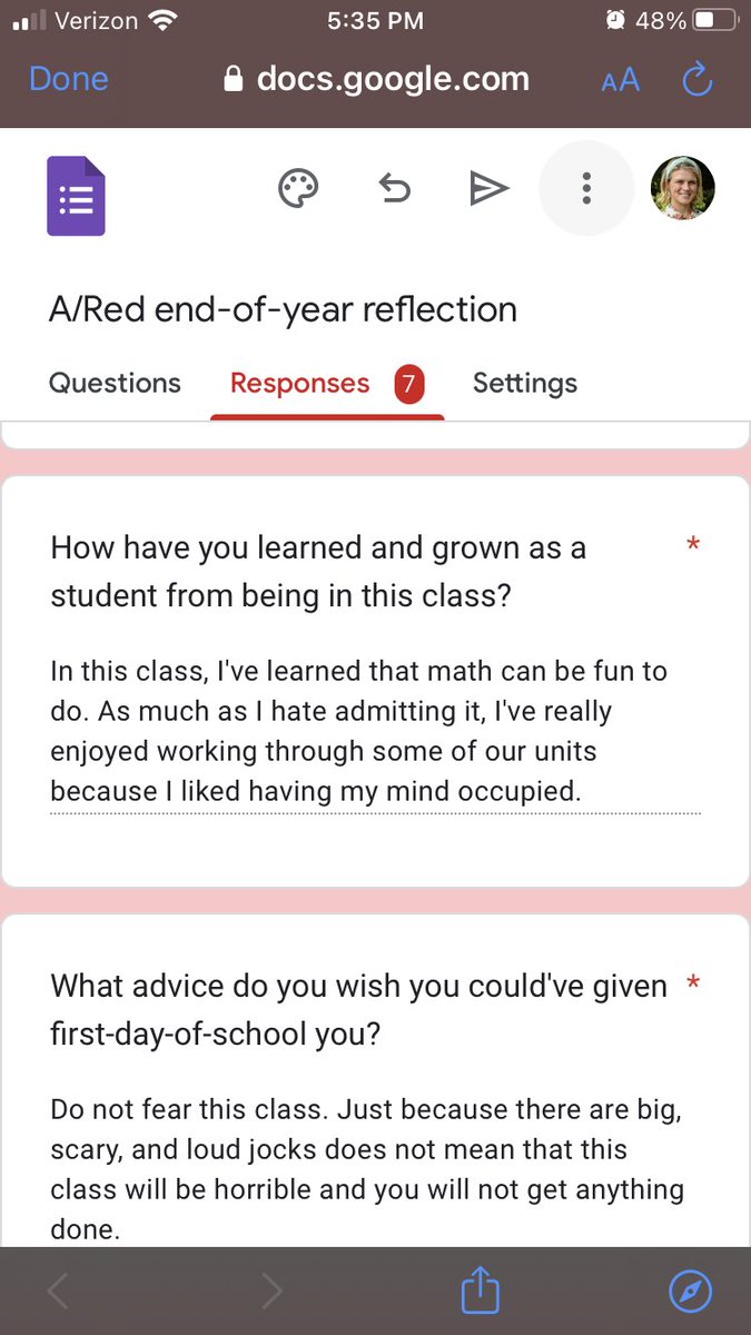 ONeillTeaches's tweet photo. I always love reading end-of-year reflections…and feel particularly excited about my Red class thinking it’s “crazy” that they actually enjoyed math 👩🏼‍🏫 https://t.co/Fz8WBdU52W