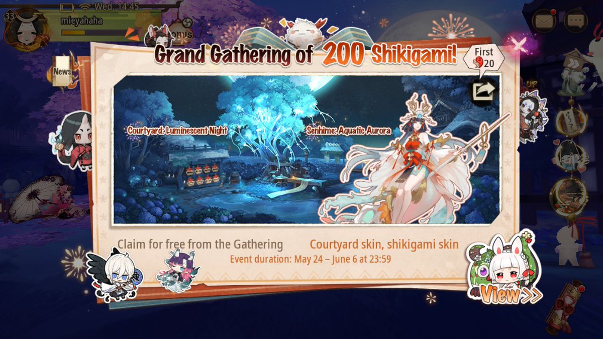 yicomposite's tweet photo. #200ShikigamiGrandGathering Celebrate a grand gathering of 200 shikigami! Collect stickers to claim a Courtyard skin, a shikigami skin, and an SP/SSR shikigami for free! https://t.co/gqccWClUrC