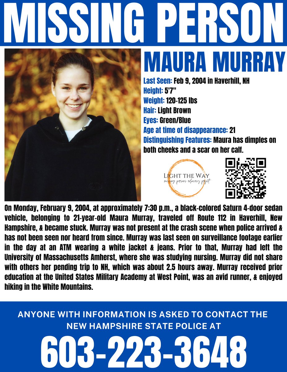 #MissingPosterMonday #MauraMurray #NewHampshire #Missing #MissingPerson #MondayMotivation