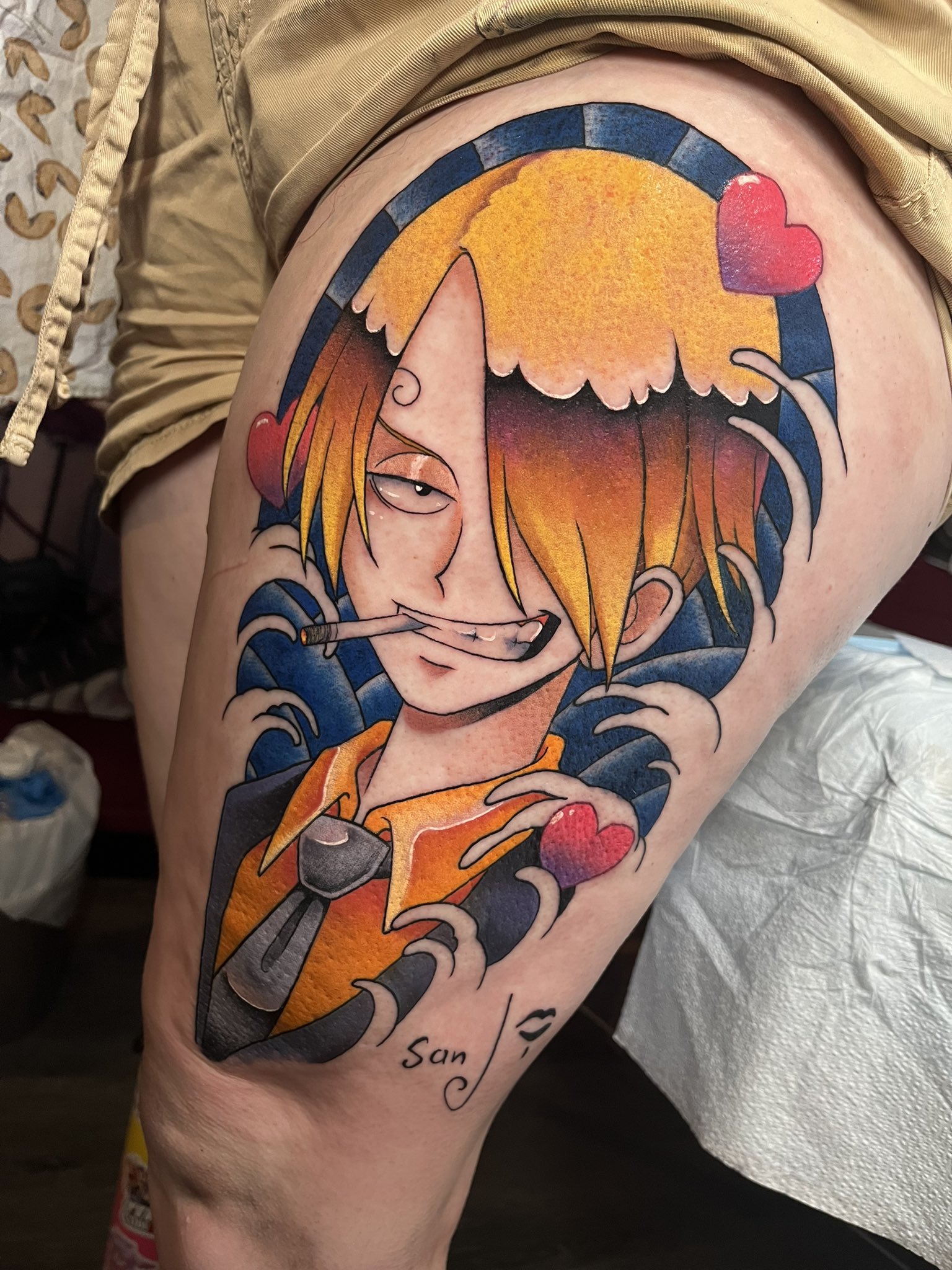 Sanji from one piece    Once in a Blue Moon Tattoo  Facebook