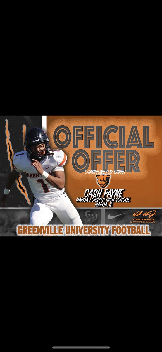 Blessed to have received an official offer to play football at the next level! <a href="/EMAPFootball/">Greenville University Football</a> <a href="/CoachLBell/">Lamar Bell</a>