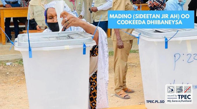 JigatoMp's tweet photo. Puntland is organizing the first ever election on May 25th! Nearly 400,000 people are going to polling stations for the first time this morning. This is a historic moment for Puntland and Somalia, and a sign of progress towards peace and democracy. This is a historic step in the direction of democracy and how to return the power to the people and it will be a lesson for all the other states in the country. #PuntlandElections #Somalia