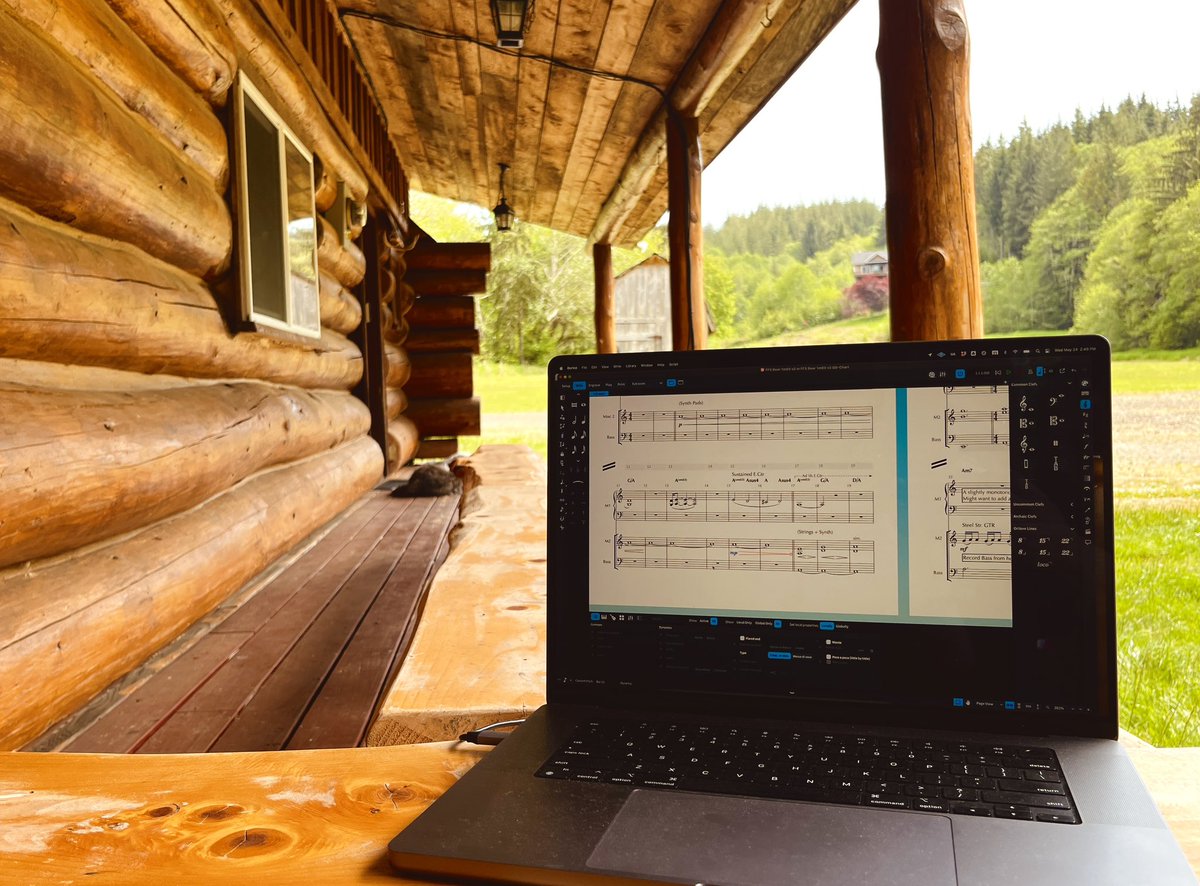 Just a little #notating in #nature today.  Working on an overdub chart in @doricoofficial.  

#composer #composerlife #madeindorico