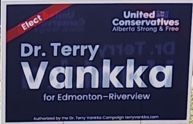 ConflictedIn's tweet photo. @LoriSigurdson Well, my democratic obligation to vote has been completed. 
I voted for the candidate and the party that will 
✔️grow our economy. 
✔️care for our most vulnerable 
✔️bring value to Edmonton Riverview. 

I voted @terryvankka &amp; @ABDanielleSmith 

Sorry Lori. https://t.co/SiOgvoFeGn