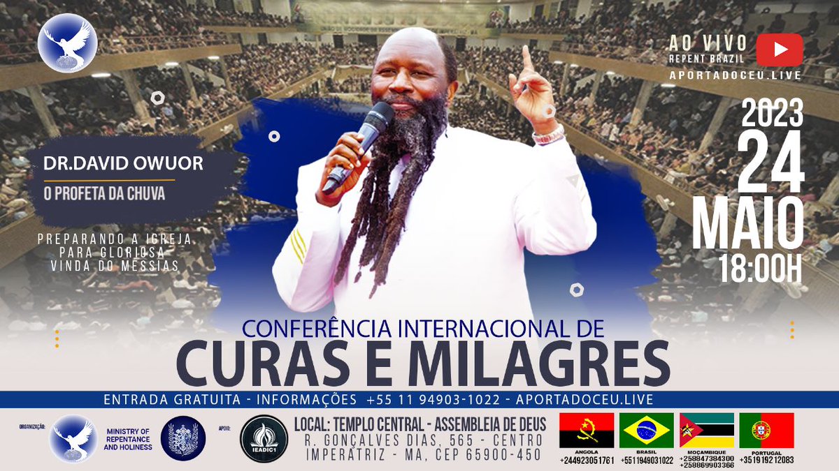 É hoje, não perca! É imperdível!!! Grandes Maravilhas o Senhor tem feito e está fazendo, a autoridade do Sangue de Jesus está de volta a igreja.  Não perca esta oportunidade de vê a manifestação do Poder de Deus.
#ImperatrizGrandRevival