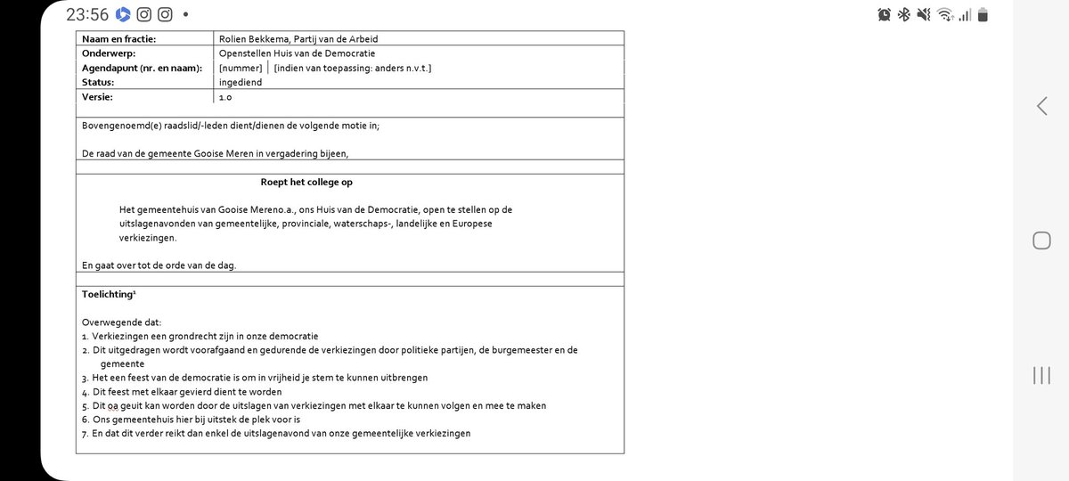 Blij dat onze motie vanavond is aangenomen dit de <a href="/RaadGooiseMeren/">Raad Gooise Meren</a> ! Op de uitslagenavond na verkiezingen is ons gemeentehuis voortaan open voor onze inwoners!