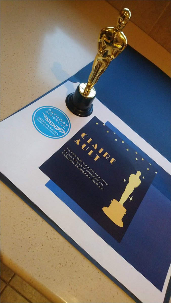 Never thought I'd say it... I won an OSCAR in recognition for my work in the Professional Development #PathwayToExcellence standard!  Let the survey begin... I #StronglyAgreed @NGHnhstrust @NGHPPD