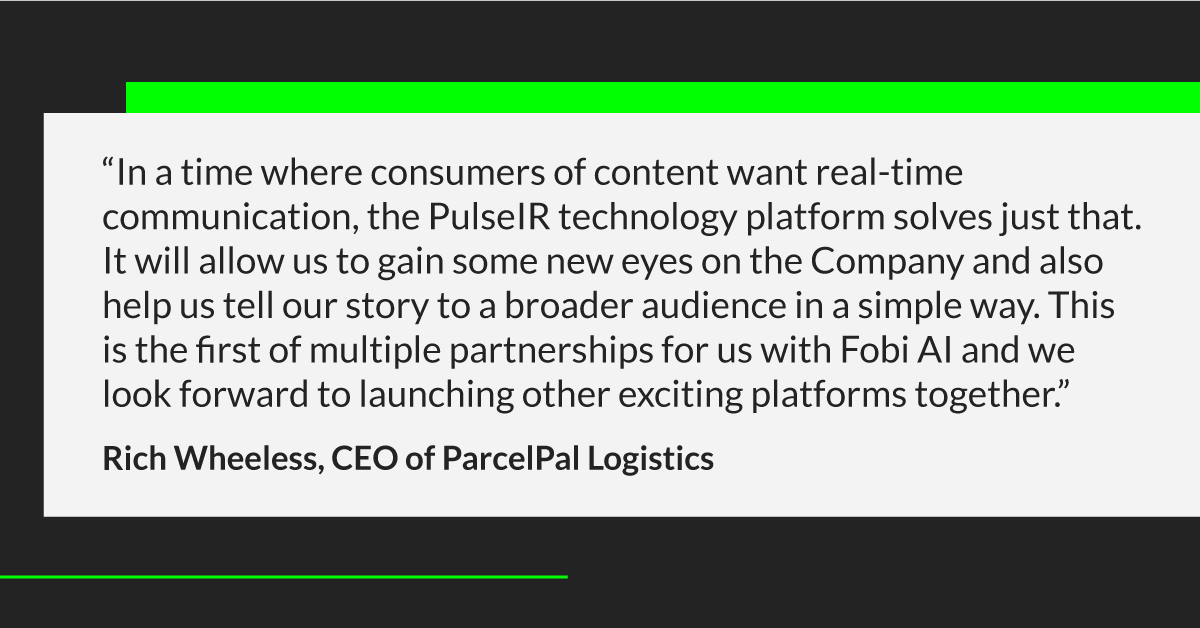 pulseIR_'s tweet photo. Using the @pulseIR_platform, companies can send business updates, volume alerts, price action, and more in real-time, directly to investors’ smartphones right as they happen.
To level up 👇🏼
https://t.co/zEfTl4i5qL
#PulseIR #ParcelPal #MobileTech #CommunicationsPlatform https://t.co/XuGKg5tHEc