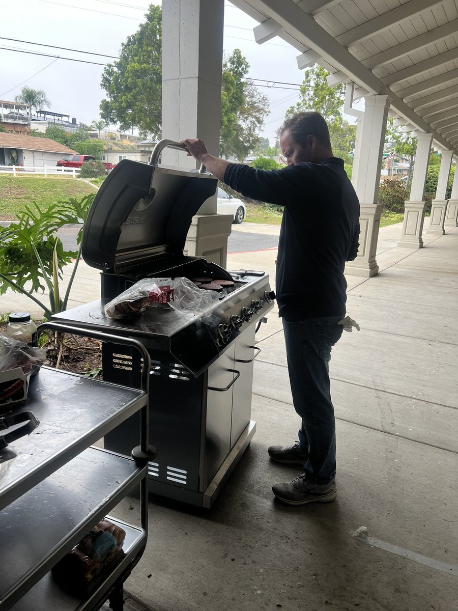 Teacher appreciation at GMS! Mr Launder showing us his grilling techniques! <a href="/GreenfieldCVUSD/">Greenfield Middle</a>