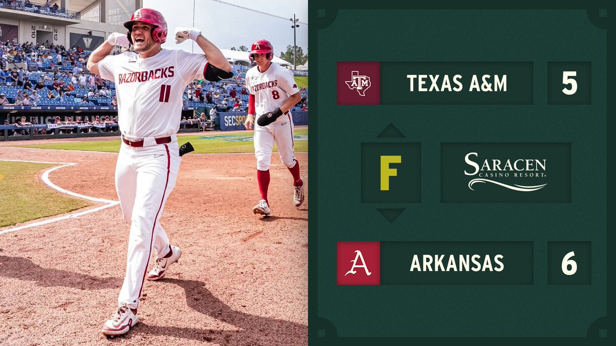 RazorbackBSB's tweet photo. HOGS WIN! https://t.co/jWMbWKeGRE