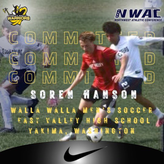 MSOC_WWCC's tweet photo. We are thrilled to welcome Soren Hanson to the Warrior family!

Soren is from Yakima, Washington and played his high school soccer at East Valley High School where he earned 1st team all CWAC. He played his club soccer for Sozo Santos.

Welcome to the Warrior family Soren! https://t.co/oa6lmTWhEz