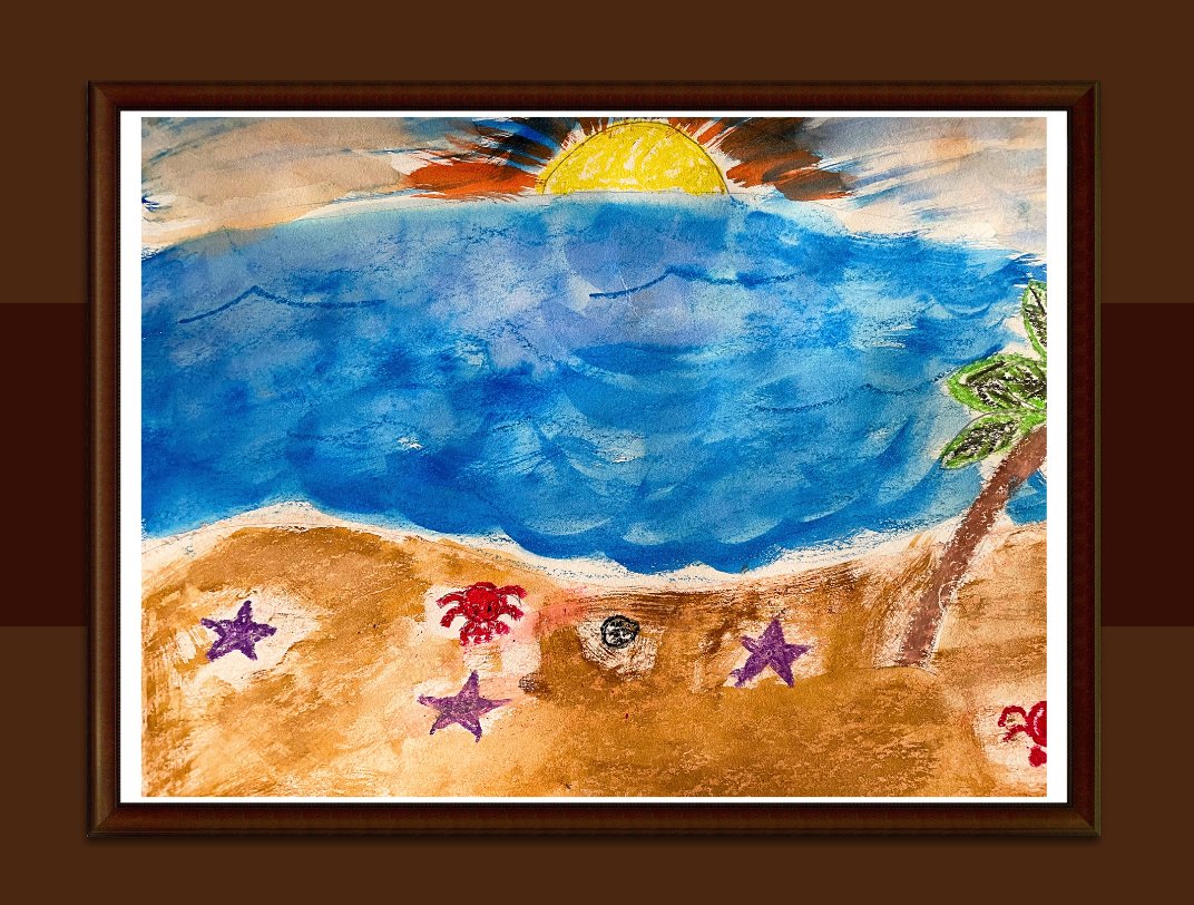 This beautiful oil pastel drawing titled “Ocean” was created by Sonia, a PAC participant at California Institution for Women. #ArtExclusive