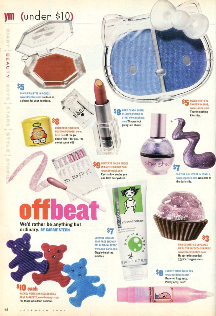 y2kmagazines's tweet photo. Makeup in 2003 (YM, November 2003) https://t.co/oraYGyKZ89