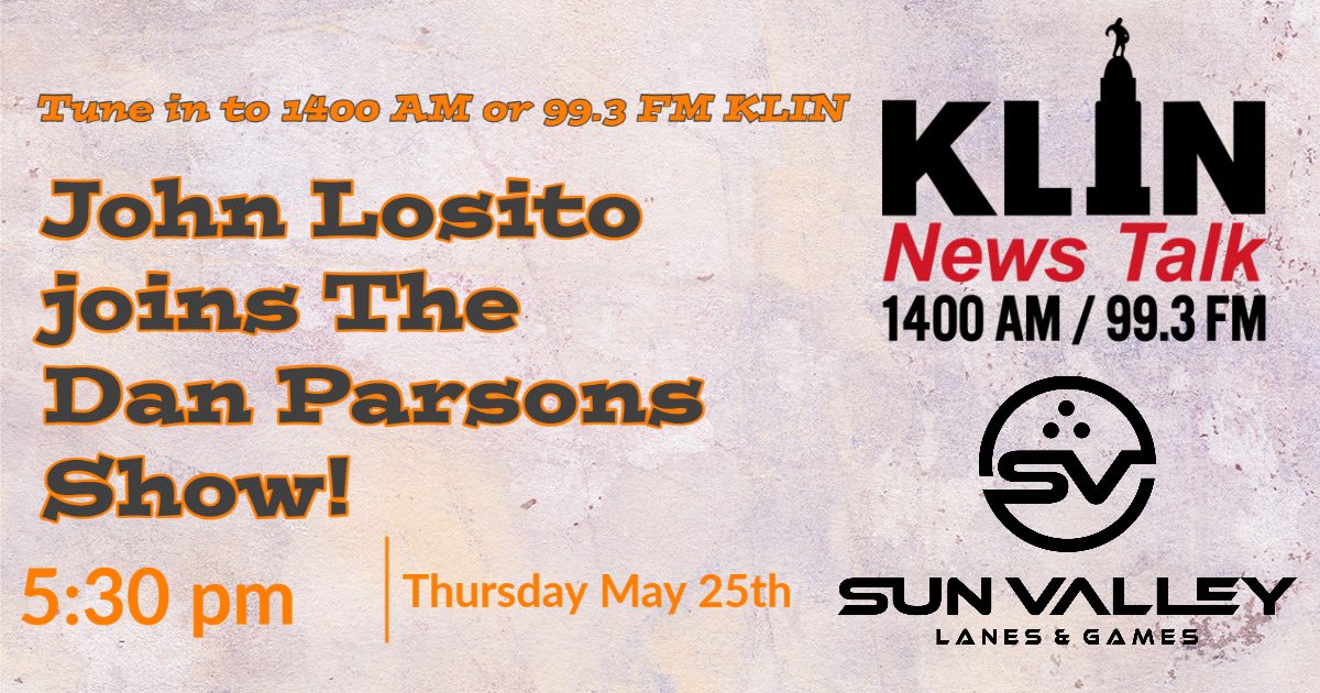 Mark your calendars!!! Tomorrow @ 5:30  pm John Losito joins @KLINRadio #lnk #lincolnne