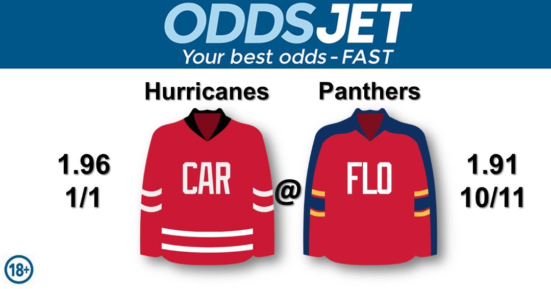 #NHL, 

#NHL23,

#NHLHockey, 

#HockeyTwitter,

#NHLCanes,#TakeWarning, #Canes,#Hurricanes, vs. #FloridaPanthers, #TimeToHunt,#FLAPanthers, Get your best odds - fast at oddsjet.com