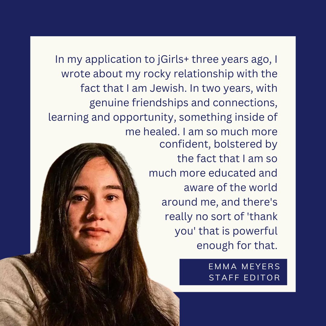Hear from our graduating class the impact that jGirls+ has had on them!

Join us THIS Sunday to celebrate them as they embark on their next adventure: 
Register here: jgirlsmagazine.org/2023-graduatio…