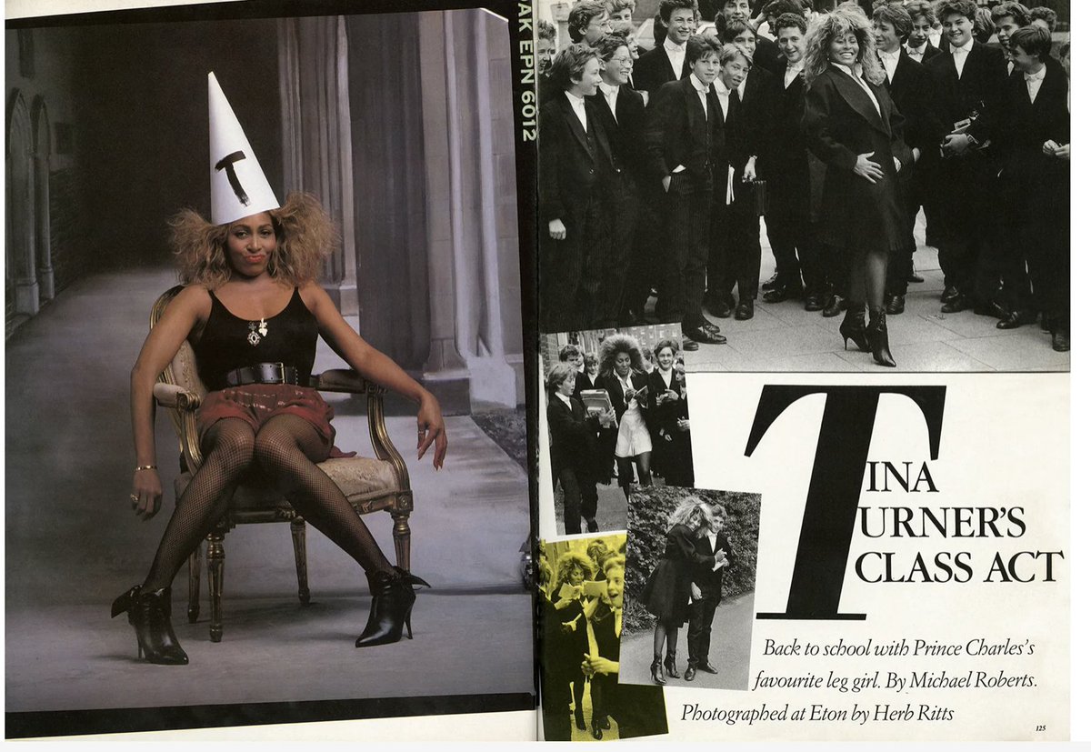 chbarnard's tweet photo. Tina Turner at Eton by Herb Ritts for Tatler, September 1986. Fashion and words by Michael Roberts. https://t.co/nQgrrHEGZL