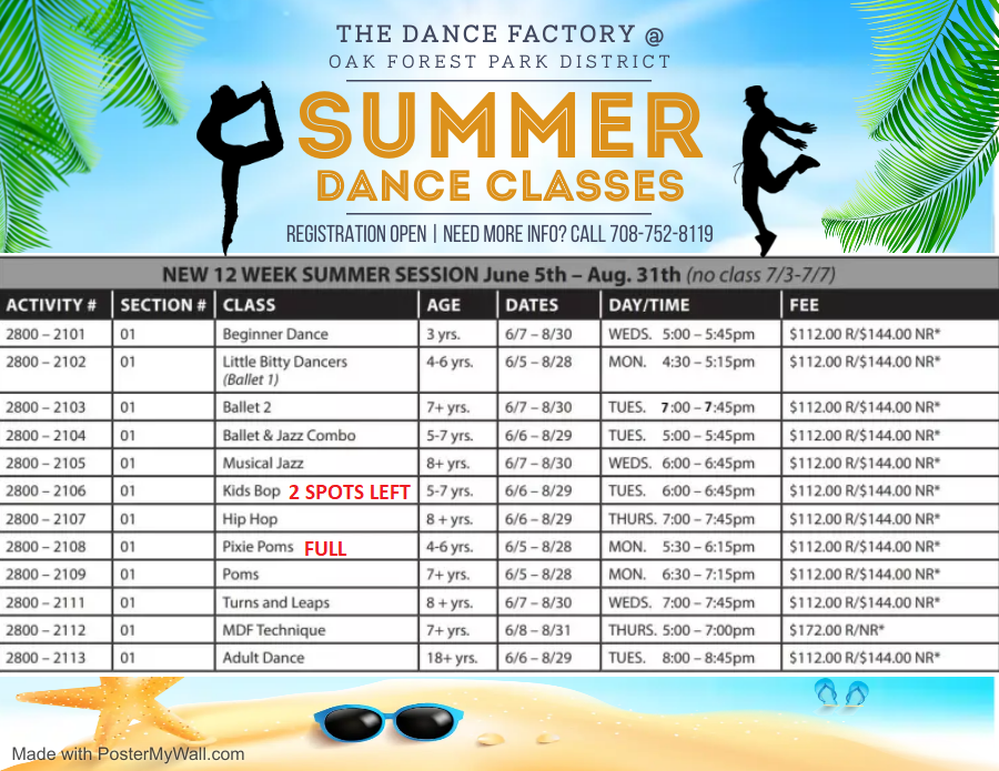 OakForestParks's tweet photo. Last chance to dance!! 📷📷Registration for summer dance is open and will be taken until Friday June 2nd. Most classes have 3-4 spots remaining, registration is taken on a first come first serve basis. https://t.co/QnBkX7OKXf