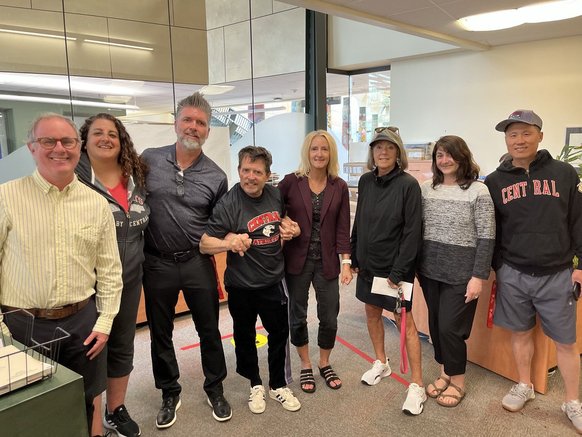 Burnaby Central (@bbycentralsd41) on Twitter photo Former Wildcat <a href="/realmikefox/">Michael J. Fox</a> stopped in for a visit today! So great to meet you. You made our day! Former Wildcat <a href="/realmikefox/">Michael J. Fox</a> stopped in for a visit today! So great to meet you. You made our day!
