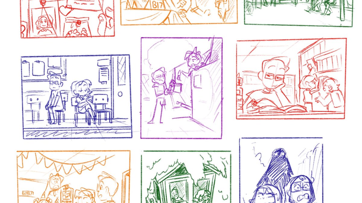 Illustration thumbnails for my kid detectives Irene and Mark that I want to do in the near future. Just having fun getting a visual feel. I've been drawing animals for work so much and I need to draw human characters and full illustrations more