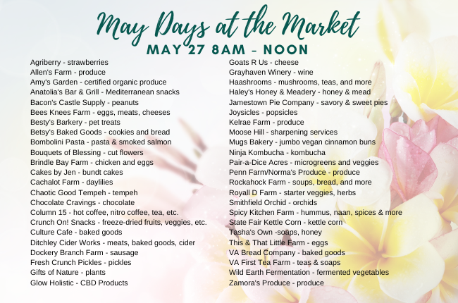 WilliamsburgFM's tweet photo. Everything you need to know about Saturday's market. https://t.co/78kEjlt9It https://t.co/XGioZN0MiU