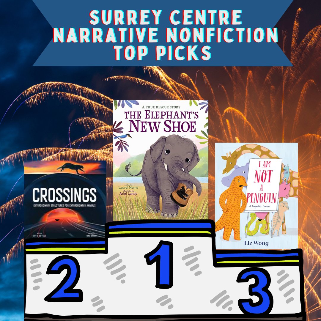 Surrey Centre has read the Narrative Nonfiction nominees and voted 🗳️We are sentimental animal lovers 🐘#sd36tl #sd36learn #narrativenonfiction #surreyschools #picturebooks