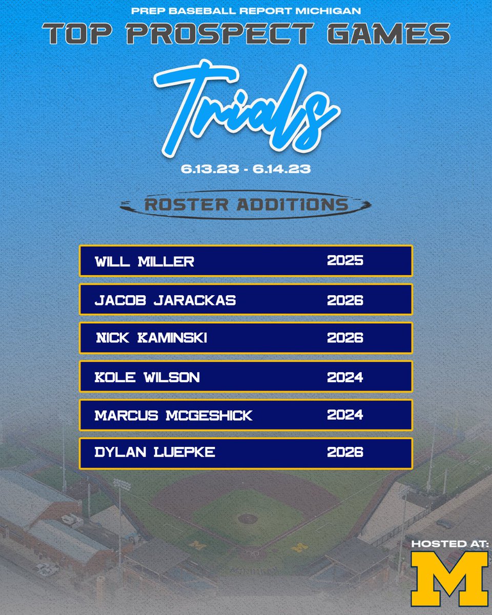 🚨 Michigan TPG Trials 🚨

🔒 Locked In

📍University of Michigan
🗓️ 6/13-14
🎟 loom.ly/cC1L6oo

#TPGTrials | #BeSeen