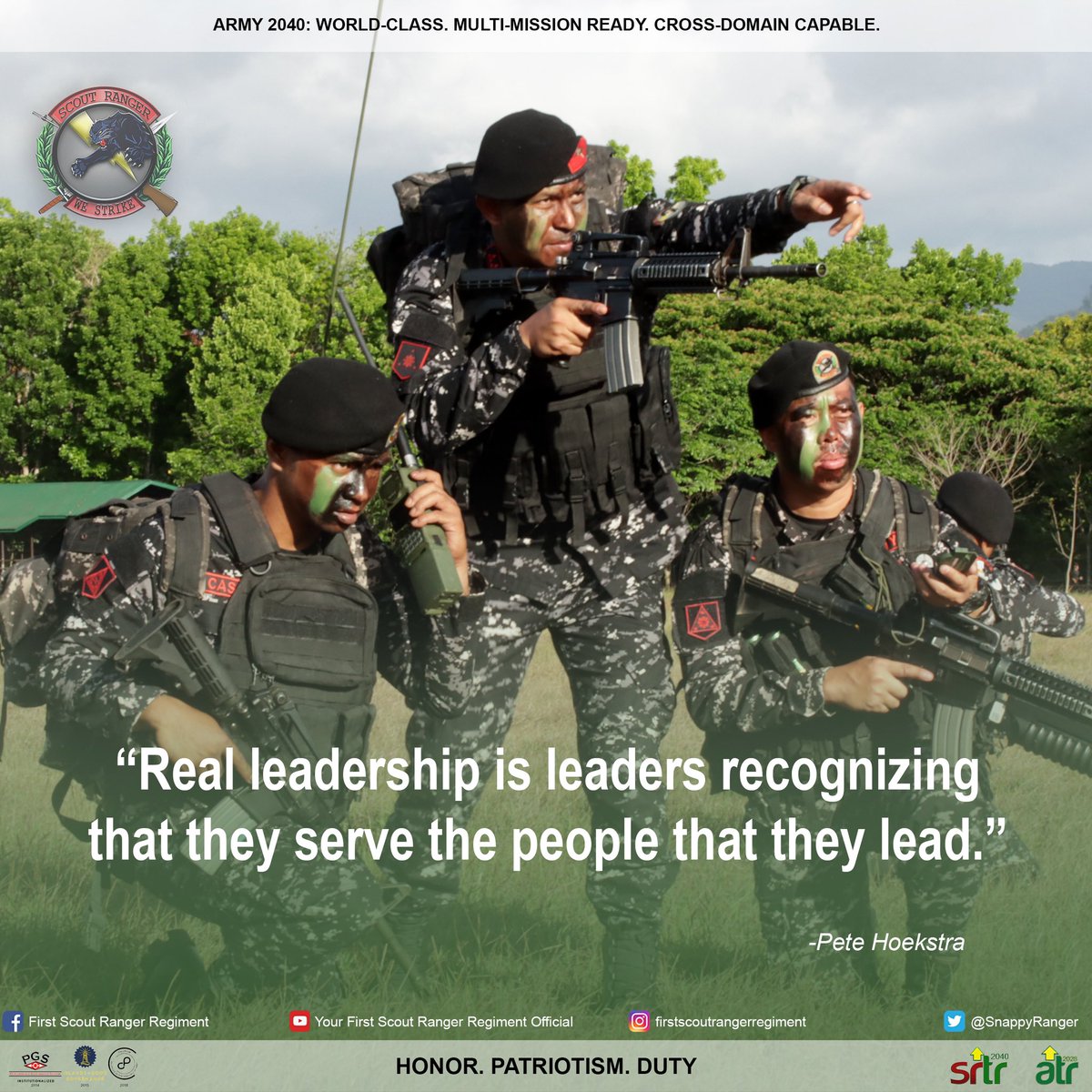 SnappyRanger's tweet photo. #ScoutRanger
#ScoutRangerTransformationRoadmap
#PhilippineArmy
#StongUnitedReliable
#AFPyoucanTrust
Photo by SSg Marvin M Jallorina (MS) PA
Rangers Lead The Way! https://t.co/SrmjNIMLt4