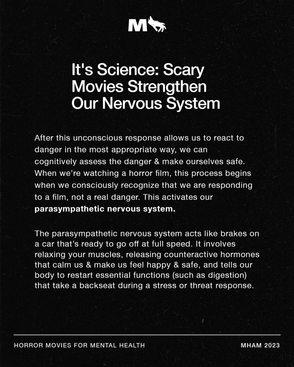 Monkeypaw's tweet photo. Horror movies 😰 for #mentalhealth 🧘🏾 The science behind the soothing effect of scary movies. https://t.co/9pBkJyyFUb