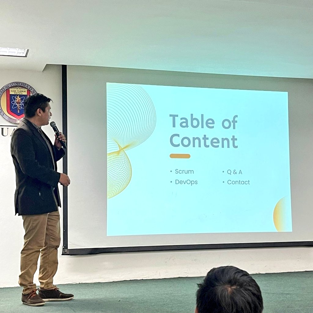 Csoftmty's tweet photo. Victorio Mosso, de @analyticamty, expone el tema "SCRUM y DEVOPS: aceleradores críticos para la creación de valor en la industria de TI".
#CSOFTitJOBS #scrum #tecnología https://t.co/jBsYA7OgJb
