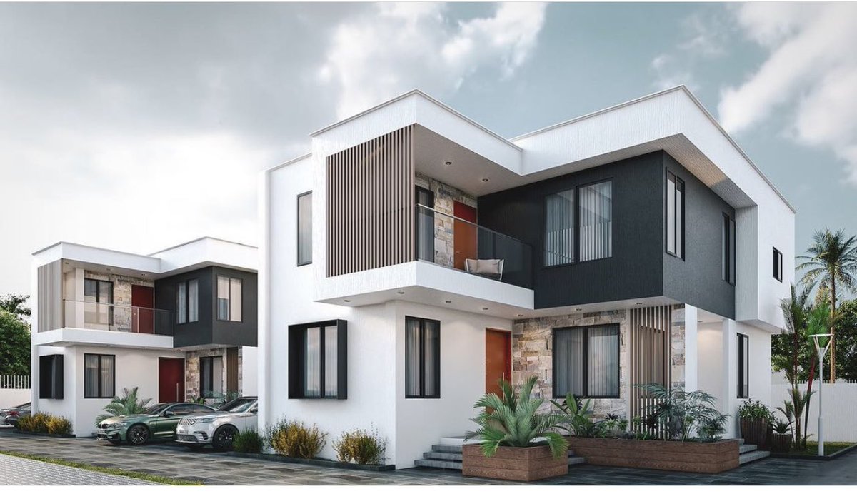 The Nook. 🔲
East Legon Hills, Accra.

This house offers a virtually blind facade that encourages discovery and curiosity. The created brown fins in the white mass give a hint of the beautiful scenery as we approach the building.