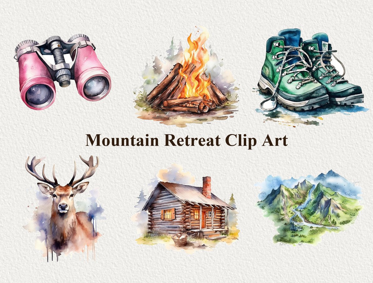 Excited to share the latest addition to my #etsy shop: Mountain Retreat Clipart Collection - 30 Clip Art PNGs for Alpine Creative Projects (+3 BONUS Seamless Patterns) etsy.me/434OQhQ #housewarming #mothersday #kidscrafts #landscapescenery #mountainclipart