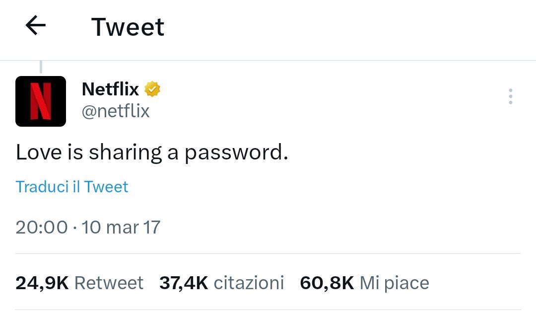 littlewolfie88's tweet photo. Ricordiamoci i bei tempi quando era tutto "L'amore è CONDIVIDERE UNA PASSWORD." 
#netflixitalia https://t.co/92UsQTTzlA