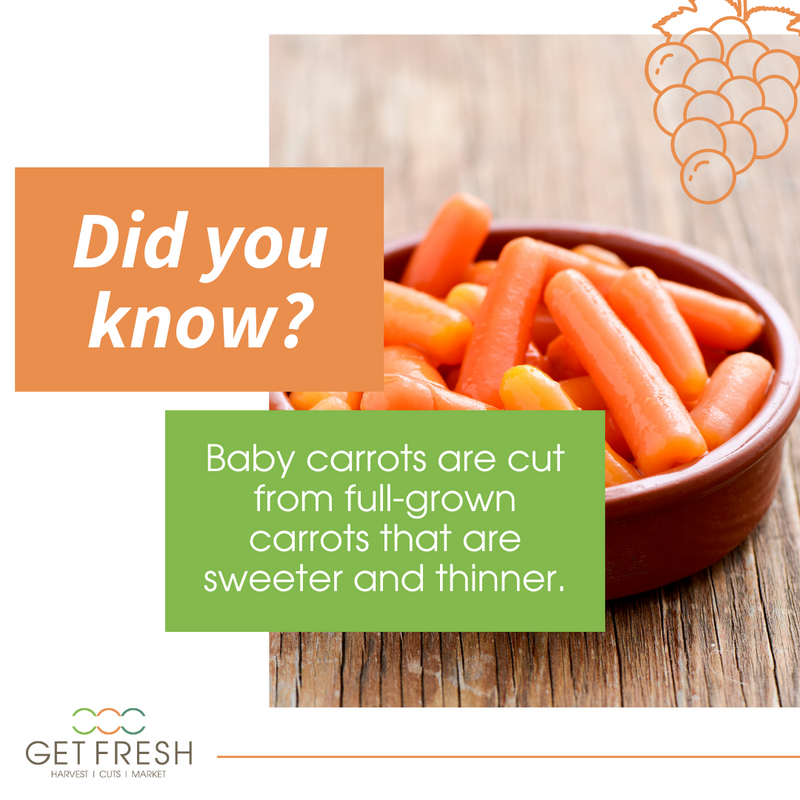 GetFresh_Sales's tweet photo. 🥕 Baby carrots are not actually carrots that haven't fully grown.

They are cut from matured carrots that are more sweet and thin than your standard carrot.

Source: PennStateHealth
 
#GetFresh #VegasGrown #OrganicFood #OrganicLovers #Carrots #BabyCarrots #CarrotFacts https://t.co/9CSTk4TecB