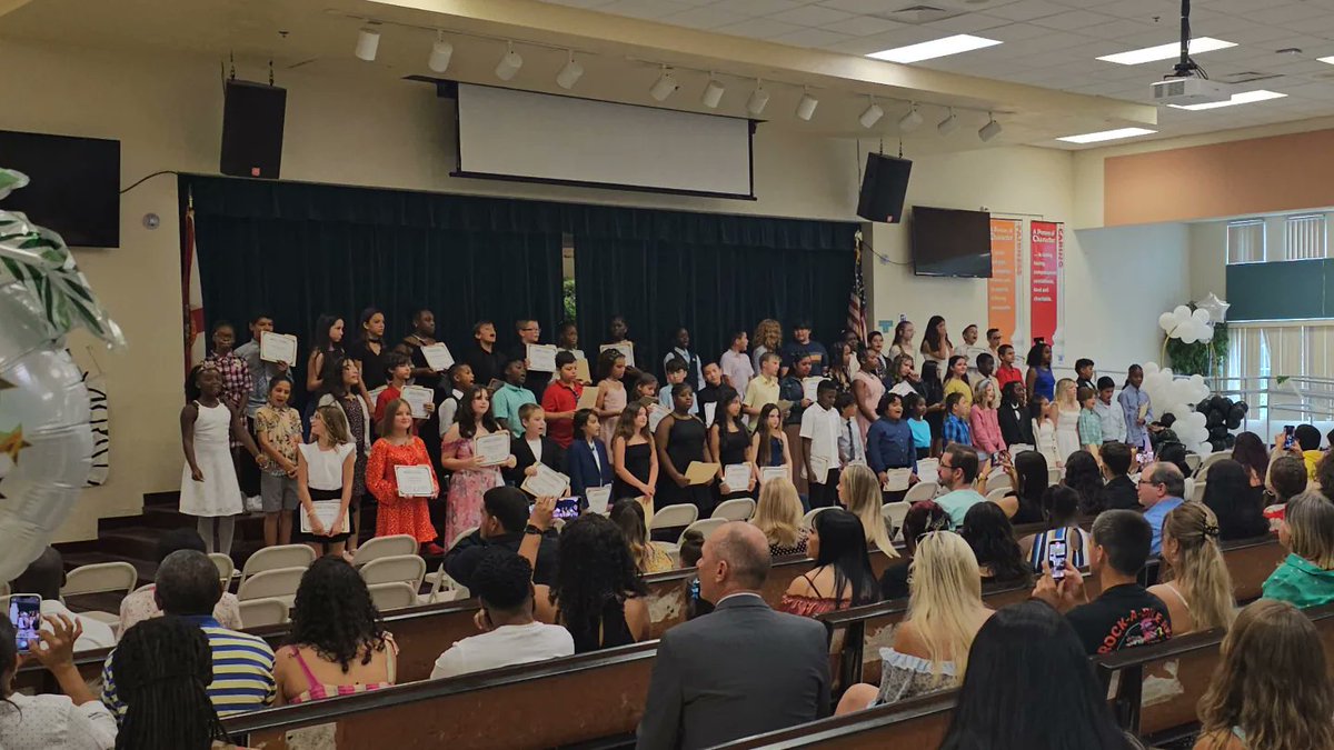 BocaRatonElem's tweet photo. What an awesome morning as we celebrate our 5th graders "Moving On" to middle school! Best of luck! https://t.co/1T493jsVyp