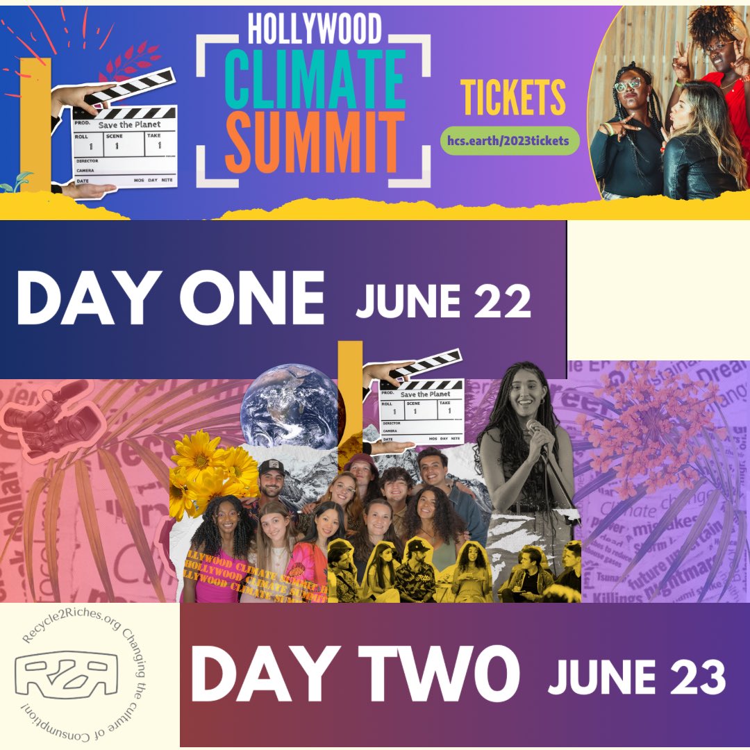R2R (@recycle2riches) on Twitter photo 🎙ATTN all entertainment and media professionals! The <a href="/HWClimateSummit/">Hollywood Climate Summit</a> is back 5/21-6/24 in-person in LA and online.
You won’t wanna miss this programming that includes
🤩Panels
🧠Workshops
👯Parties
💼Development Opportunities
🫂Connection! 🎙ATTN all entertainment and media professionals! The <a href="/HWClimateSummit/">Hollywood Climate Summit</a> is back 5/21-6/24 in-person in LA and online.
You won’t wanna miss this programming that includes
🤩Panels
🧠Workshops
👯Parties
💼Development Opportunities
🫂Connection!