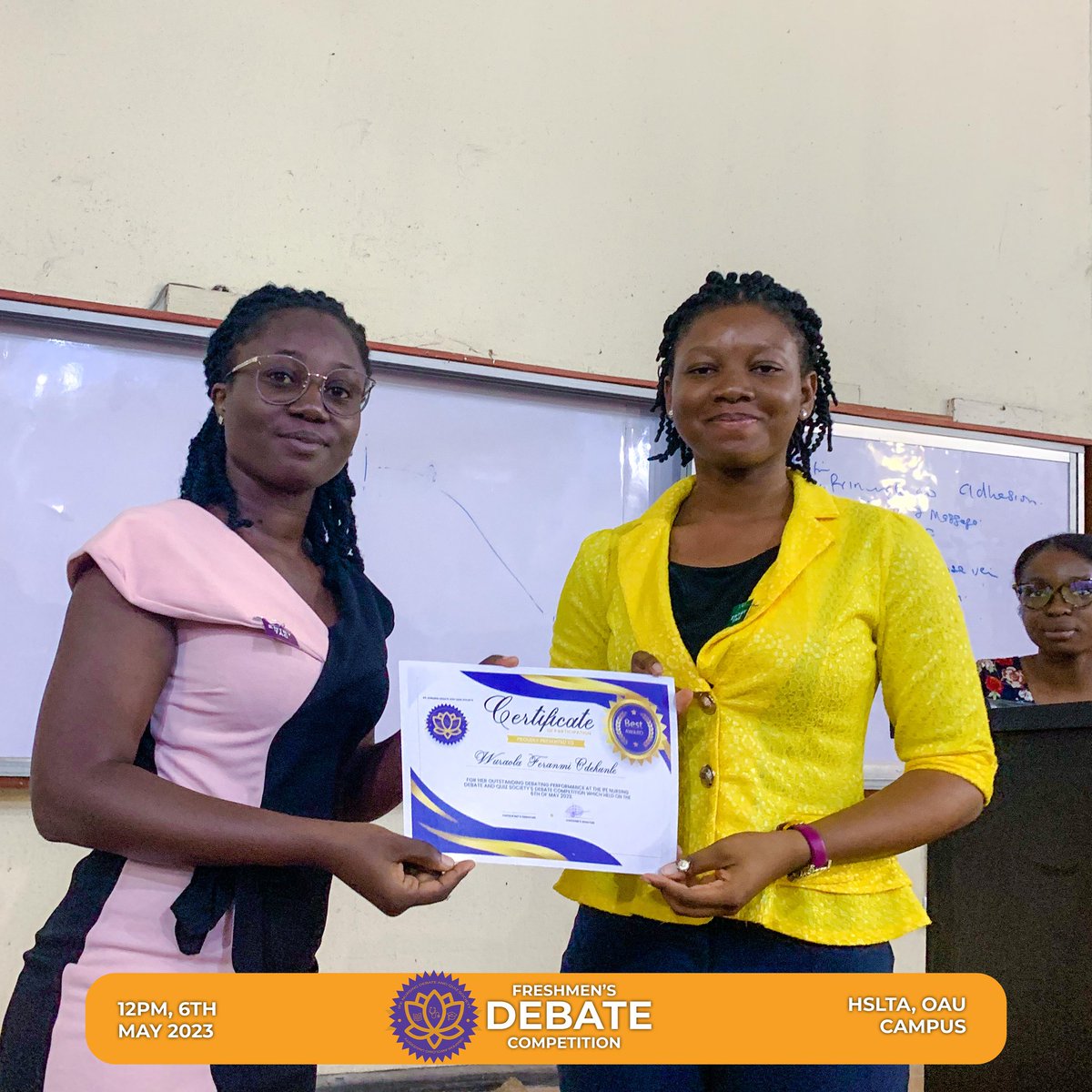 IndaqsOAU's tweet photo. The debaters did justice to the topic; The 2023 presidential election: Credibility Freeness and Fairness.

It is with great delight and pride that we share these memories. 
One to many more!
INDAQS IS BACK! https://t.co/M3RRXIwNe6