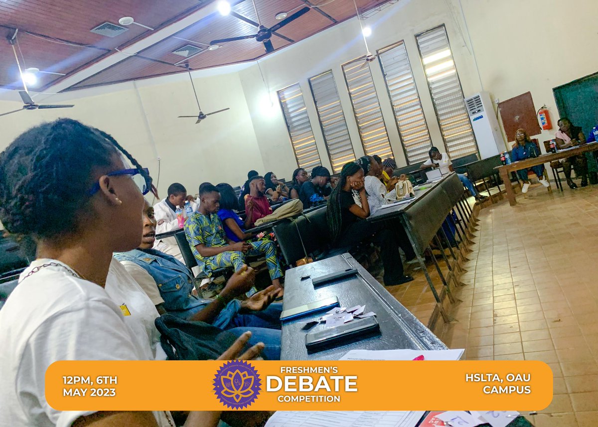 IndaqsOAU's tweet photo. Saturday 6th of May, 2023. 
The Ife Nursing Debate and Quiz Society (INDAQS) held a debate competition between the freshmen in the department of Nursing Sciences, Obafemi Awolowo University. 

6 intellectual participants, 3 unbiased judges, one podium. https://t.co/XjdN8OfcZA