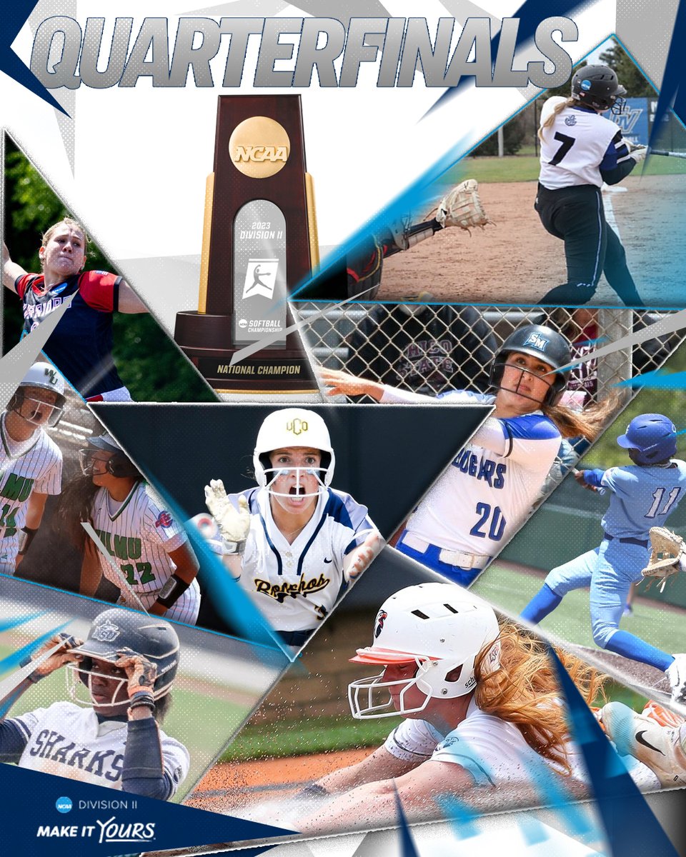 The #D2SB quarterfinals begin tomorrow in Chattanooga, Tenn.

8⃣ teams. 1⃣ national champion.

🏆: on.ncaa.com/23D2SBbracket